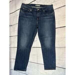 Dark Wash Levi’s Boyfriend Jeans Women’s Size 31 Cropped 5-Pocket Denim